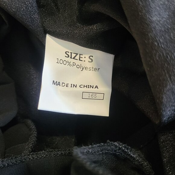 Revella Chiffon Pleated Black Mini Romper Dress Ruffle Edge NEW Sm Whimsygoth - Picture 8 of 9